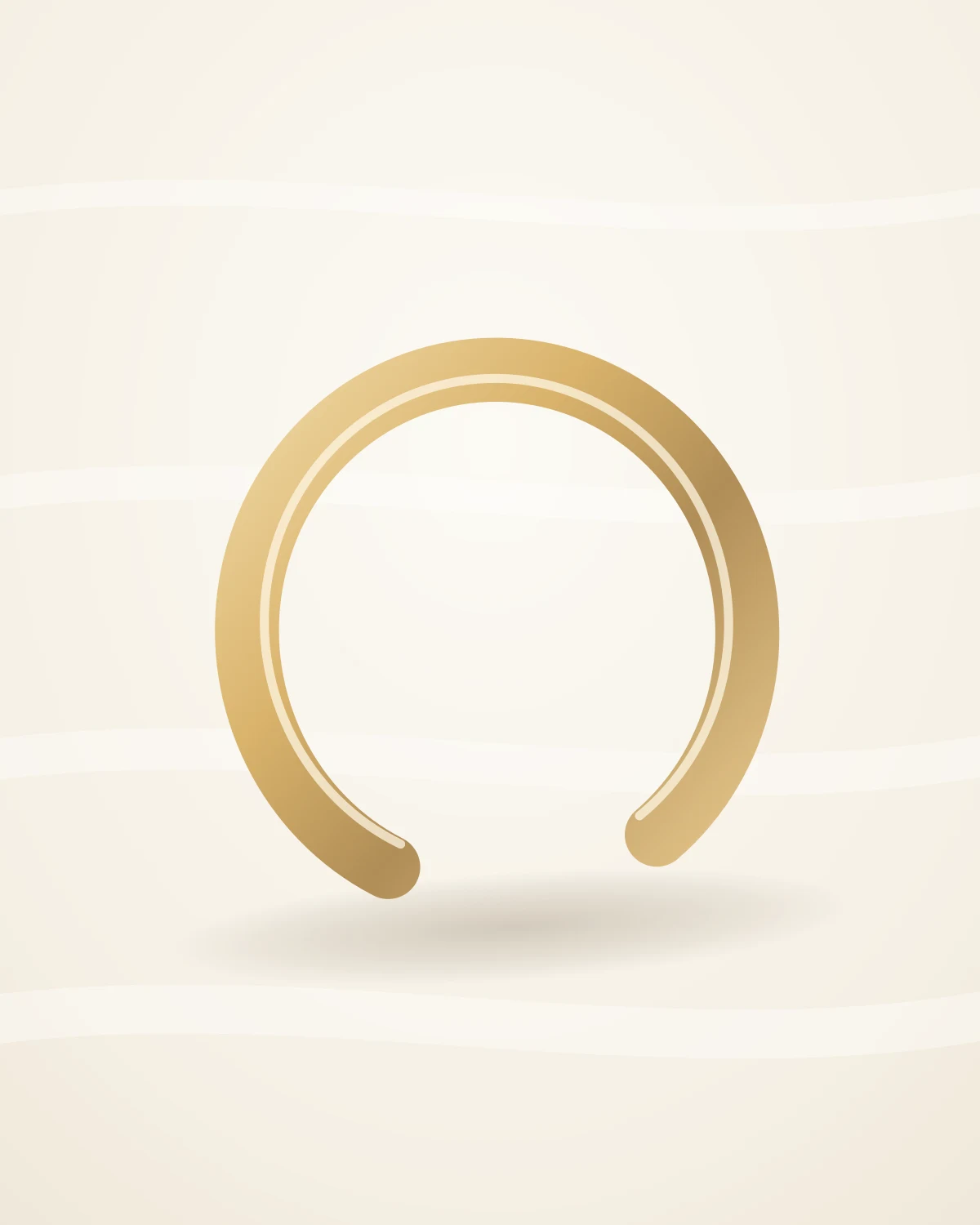 Aurea Sculpt Cuff — studio front view on ivory silk