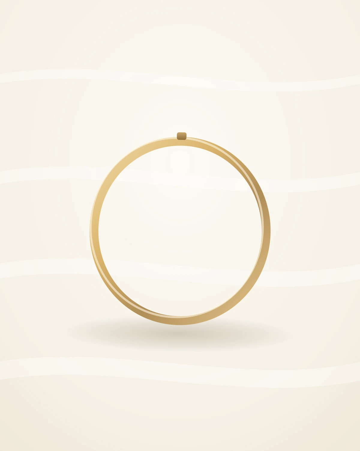 Nyra Slim Bangle — studio front view on ivory silk