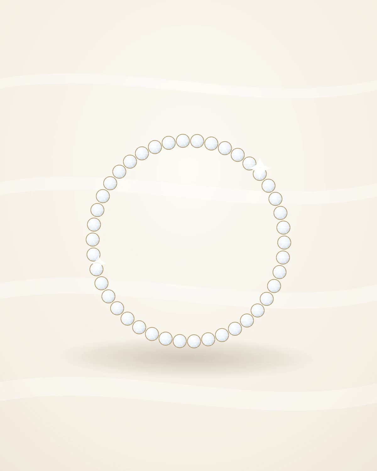 Stella Tennis Bracelet — studio front view on ivory silk