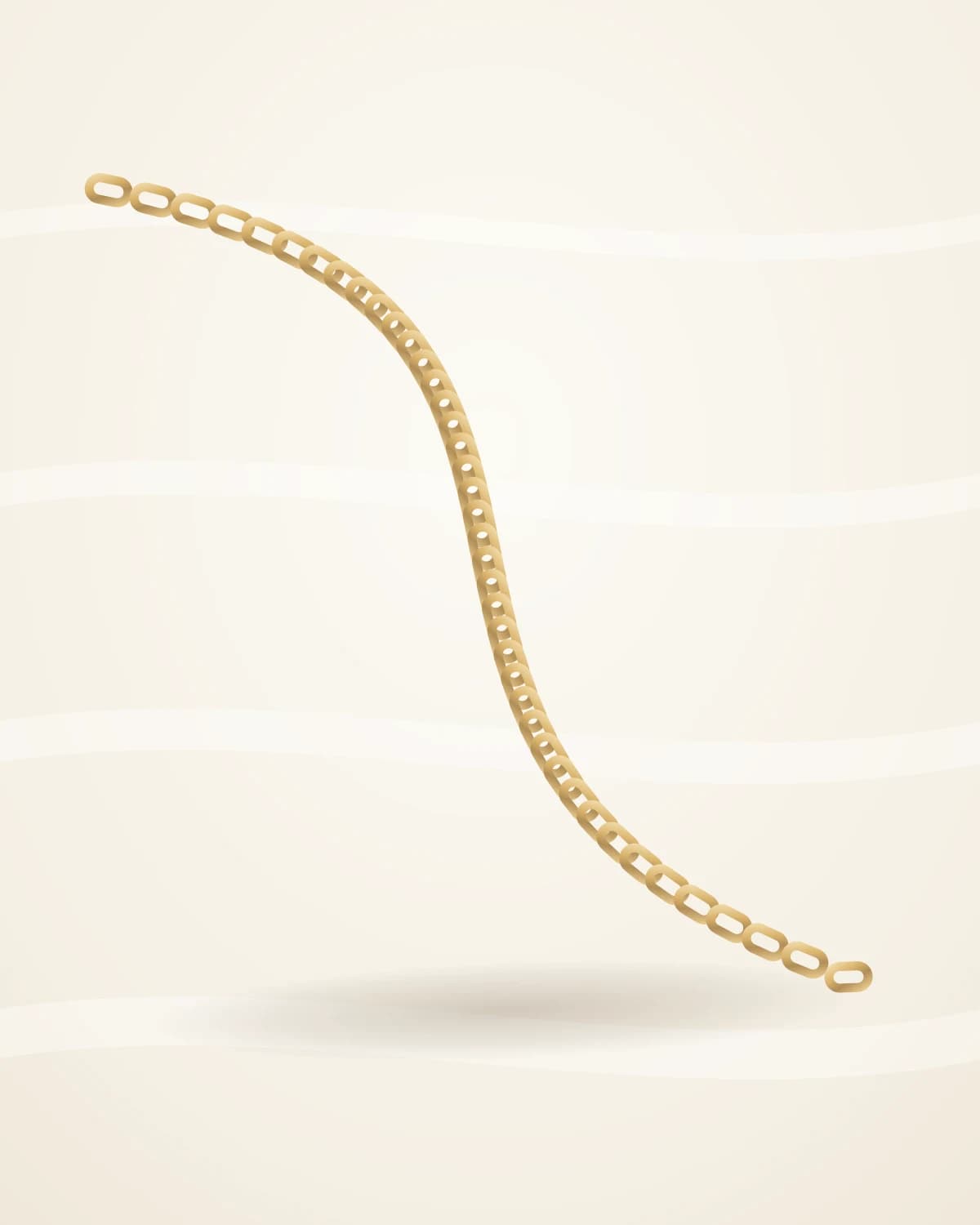 Rio Curb Chain — studio front view on ivory silk
