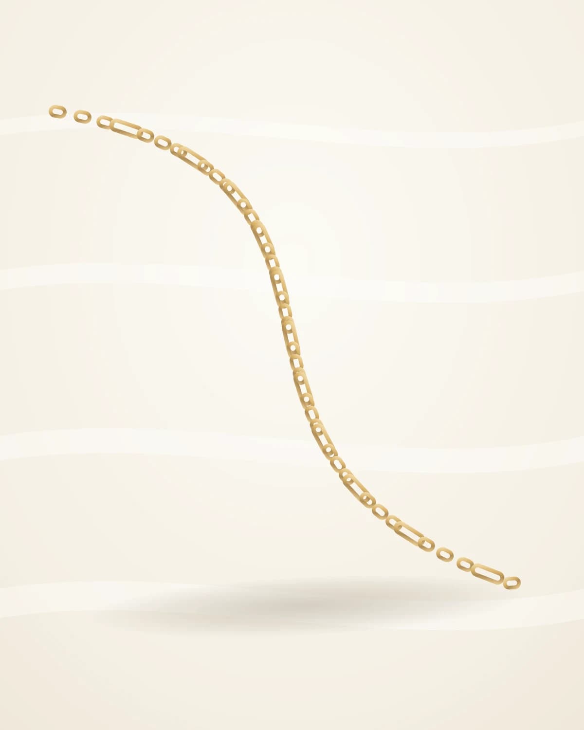 Milan Figaro Chain — studio front view on ivory silk