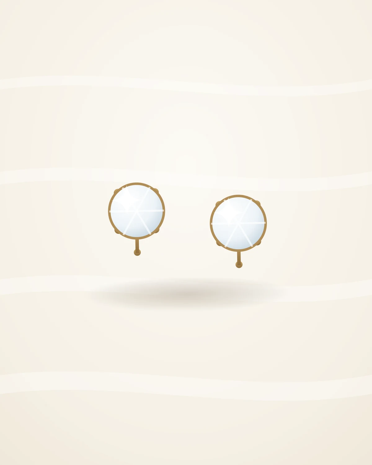 Zara Crystal Studs — studio front view on ivory silk