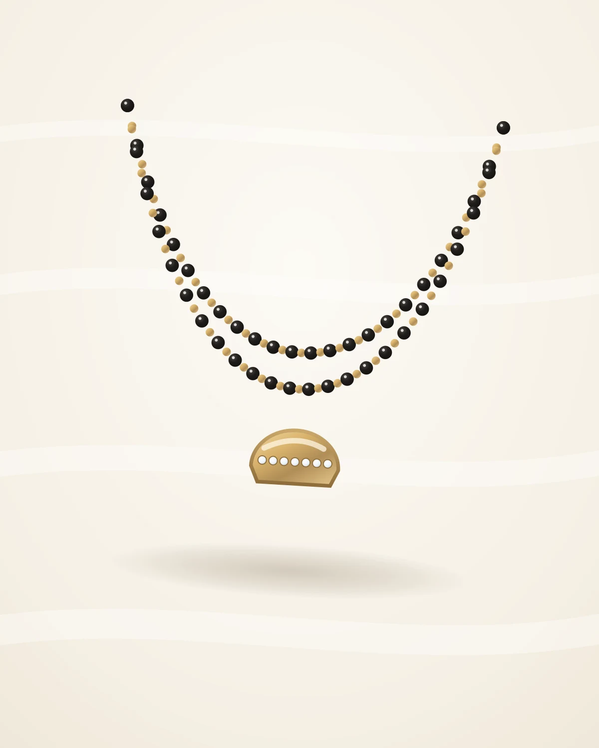 Saundarya Mangalsutra — studio front view on ivory silk