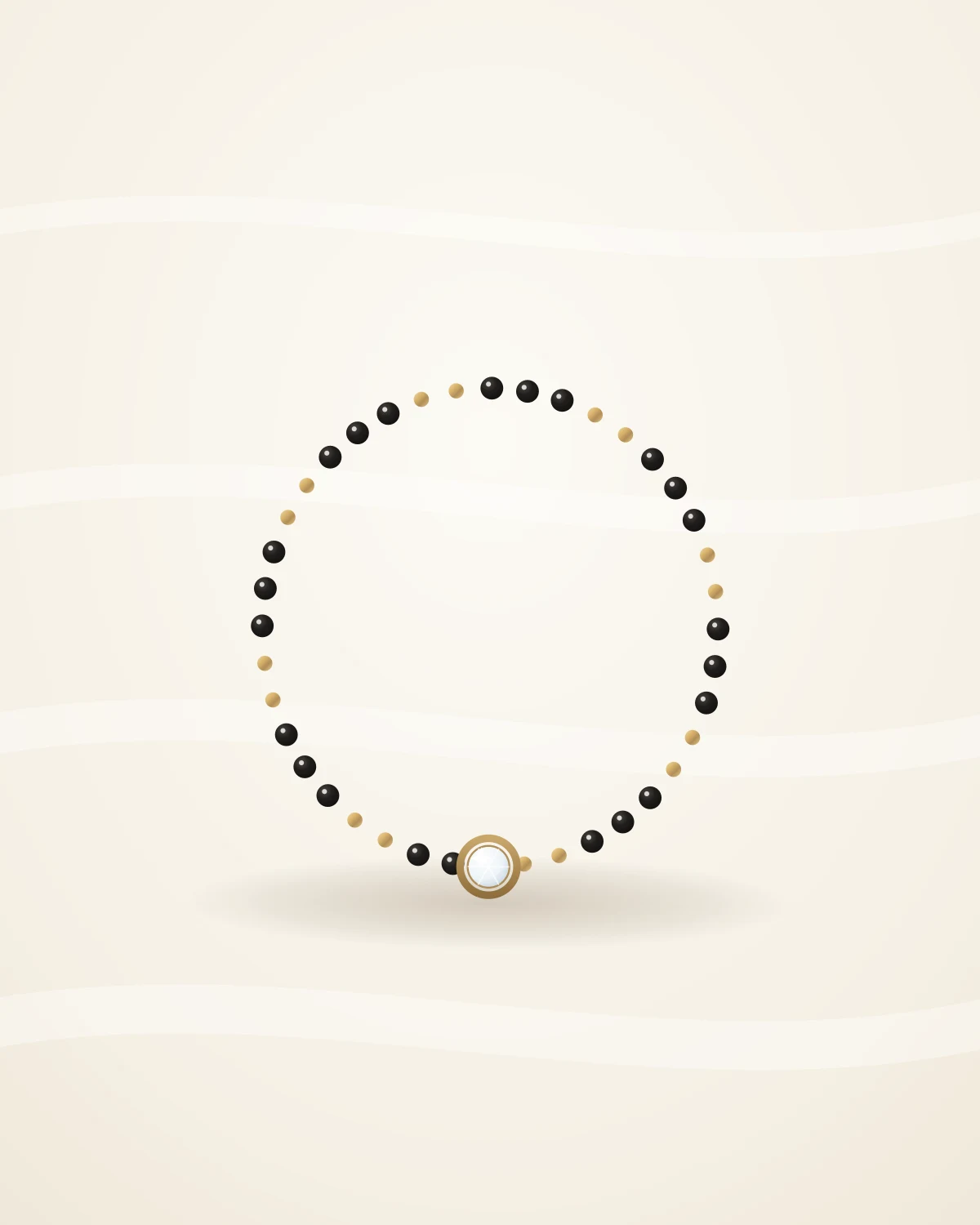 Kaia Hand Mangalsutra — studio front view on ivory silk