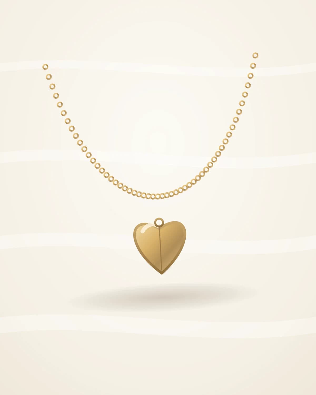 Amara Heart Locket — studio front view on ivory silk