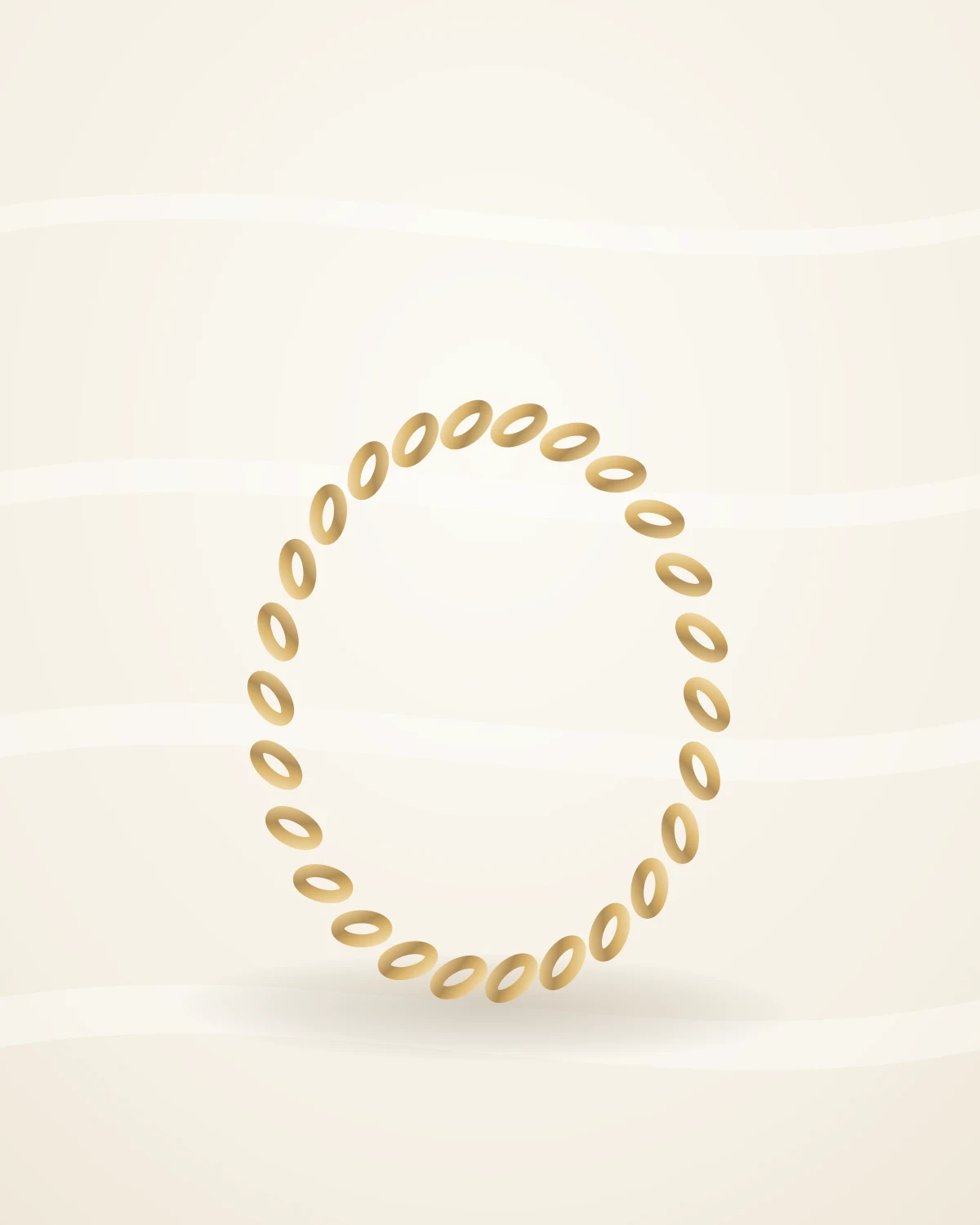 Mira Twist Band — studio front view on ivory silk