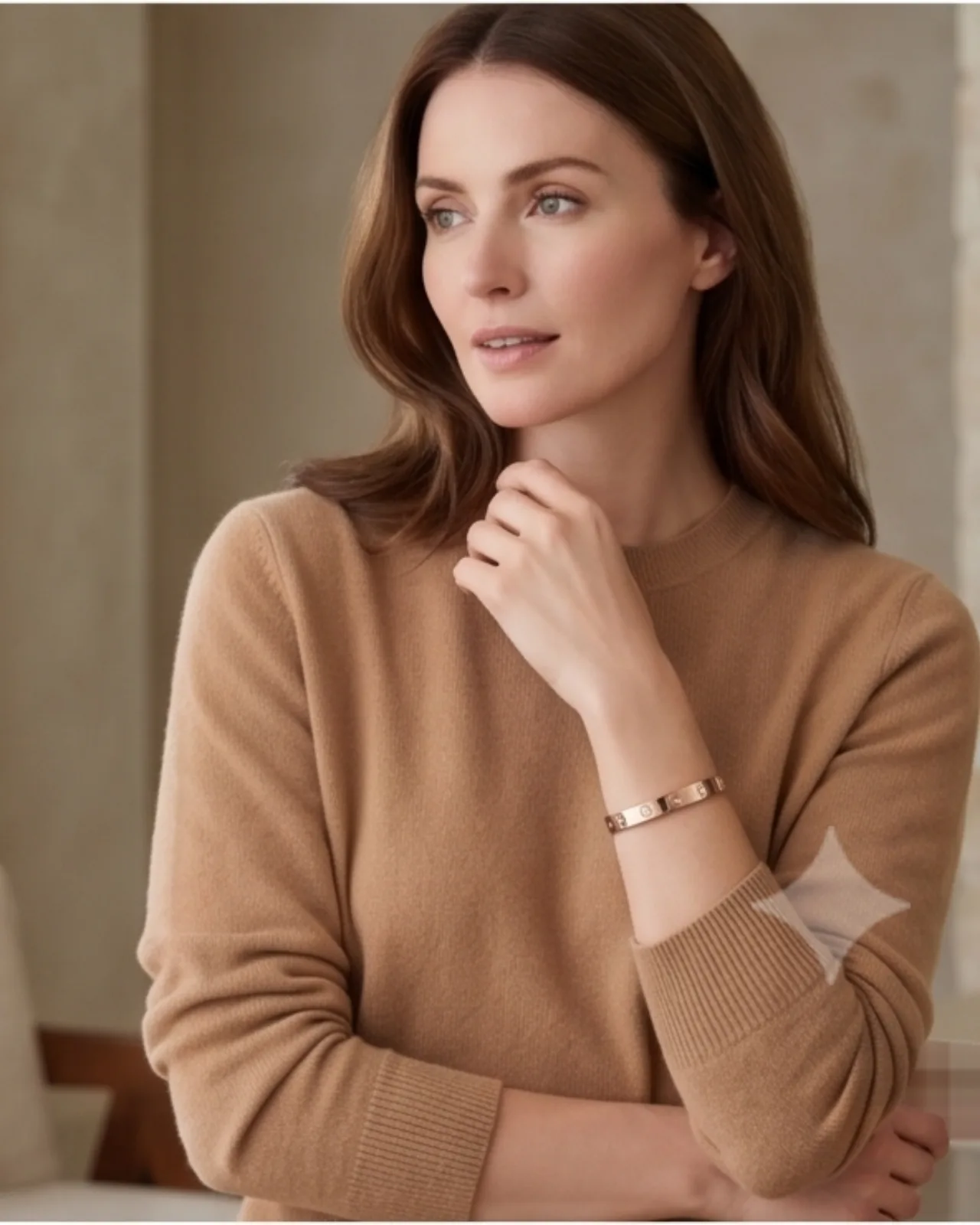 Vana Classic Cuff bracelet resting on a delicate white silk fabric